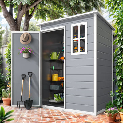 5 ft. W x 3 ft. D Metal Vertical Storage Shed
