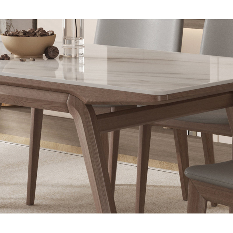 Table de salle à manger en noyer clair clair, H 29,53 po x L 62,99 po x l 31,5 po