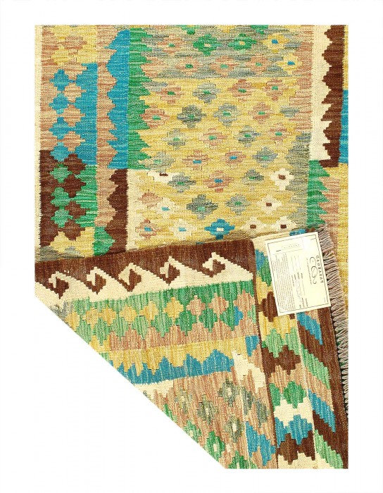 Tapis rectangulaire à tissage plat unique 5 pi 6 po x 3 pi 4 po Deshera