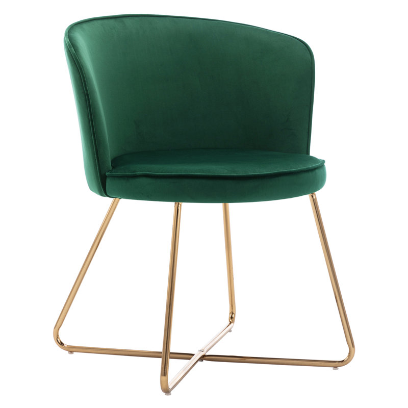 Velvet Barrel Chair, Dark Green Velvet