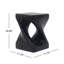 Table d'appoint Mgo Twist Shape - Texture noire imitant le bois, résistante aux intempéries, sans assemblage (11,75 po x 11,75 po x 16 po)-2133500671