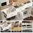 55" Modern Buffet Cabinet with Arched Acrylic Fluted Doors & 3 Drawers, Sideboard Coffee Bar with Adjustable Shelves for Dining Room, Living Room, Kitchen