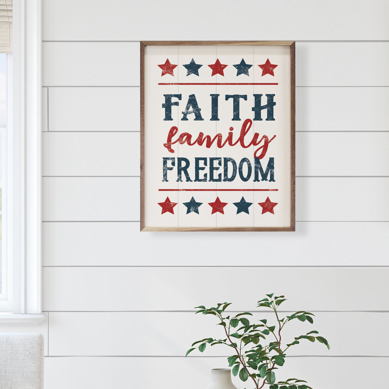 Faith Family Freedom Stars - blanc, H 20 po x l 16 po