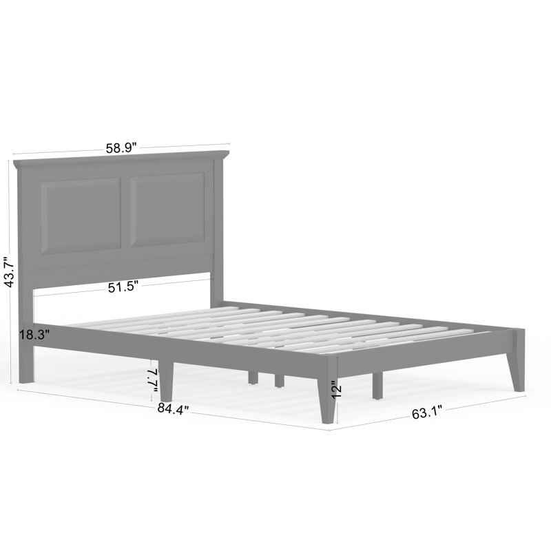 Markovich Solid Wood Platform Bed, Black, Full / Double