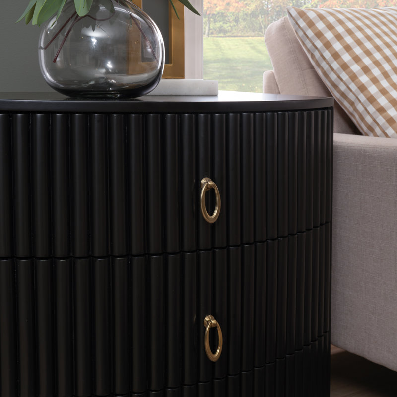 Chantel 3 Drawer Nightstand White, Black