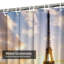 Rideau de douche Eiffel Tower Sunrise Blue Sky Paris avec 12 crochets-801292435