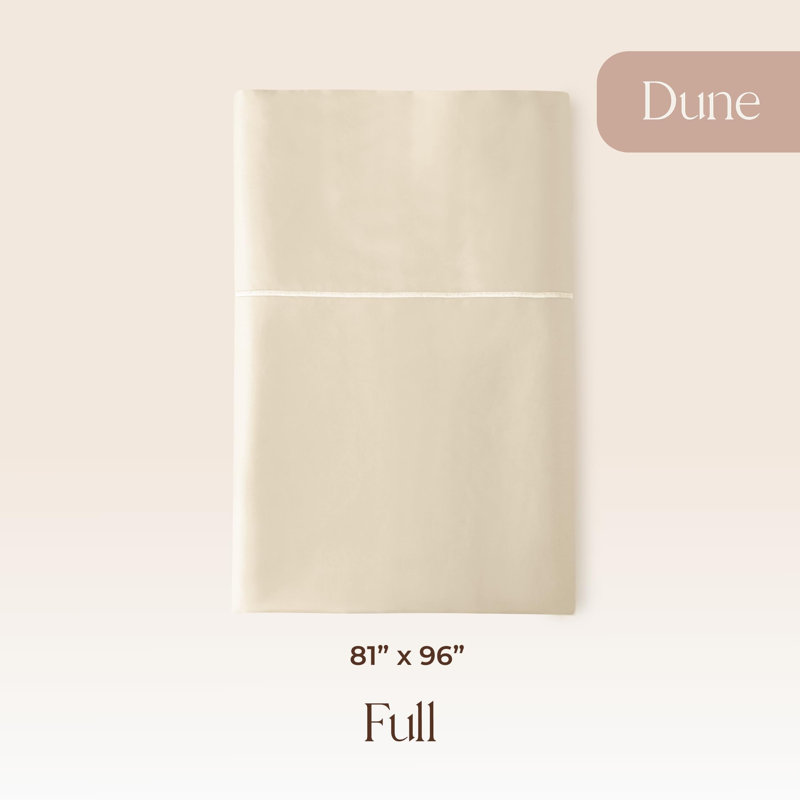 Whisper Organic Certified Organic Full Flat Sheet Only - 100% Organic Cotton Sheets With Luxurious Soft And Breathable 300 Thread Count Sateen Weave Finish - Gots & Fairtrade Certified (Dune, Full)