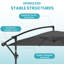Parasol en porte-à-faux avec contrepoids 96 po x 96 po Beeram-1013723492