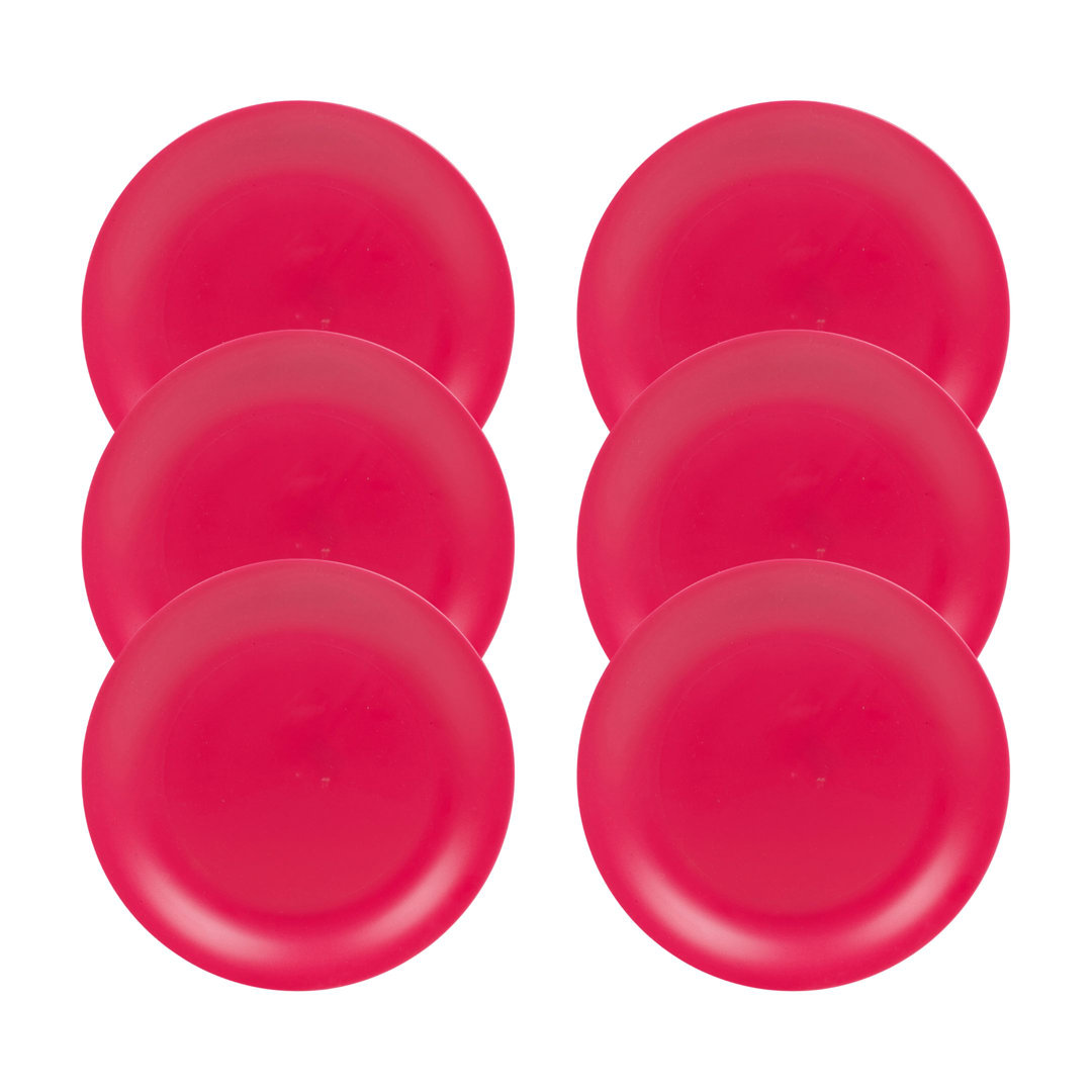 Teal  6 Pcs Unbreakable Reusable Coloured Plastic Dinner Plates Kids Party Tableware