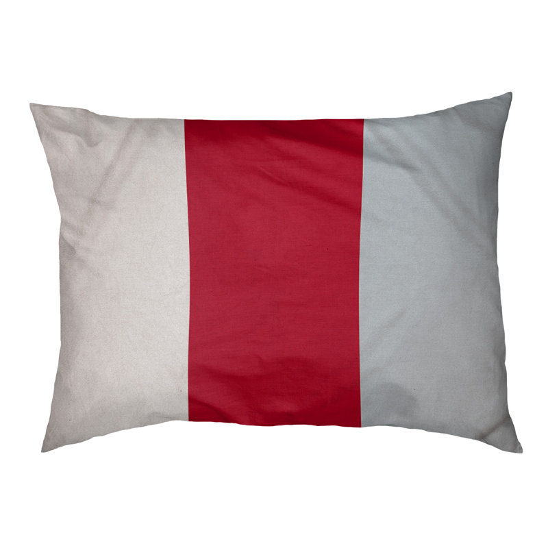 Coussin Los Angeles Anaheim, Grand (l 40 po x P 30 po x H 14 po), Blanc / rouge / argent