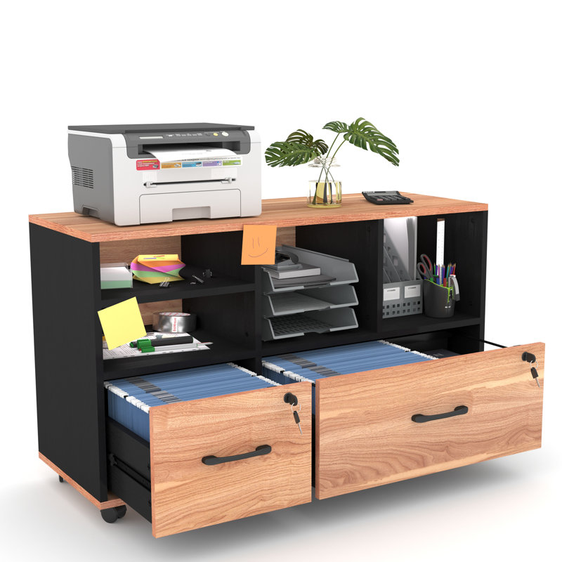 42.51'' Wide 2 -Drawer Mobile File Cabinet