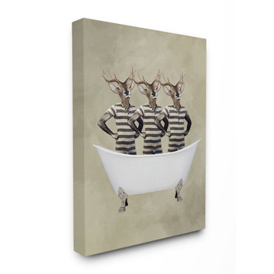 Décoration murale trois hommes de cerf dans une baignoire pour enfants Fabricius