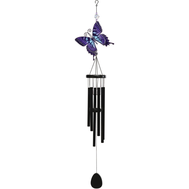 Carillon papillon 45 po - Mauve