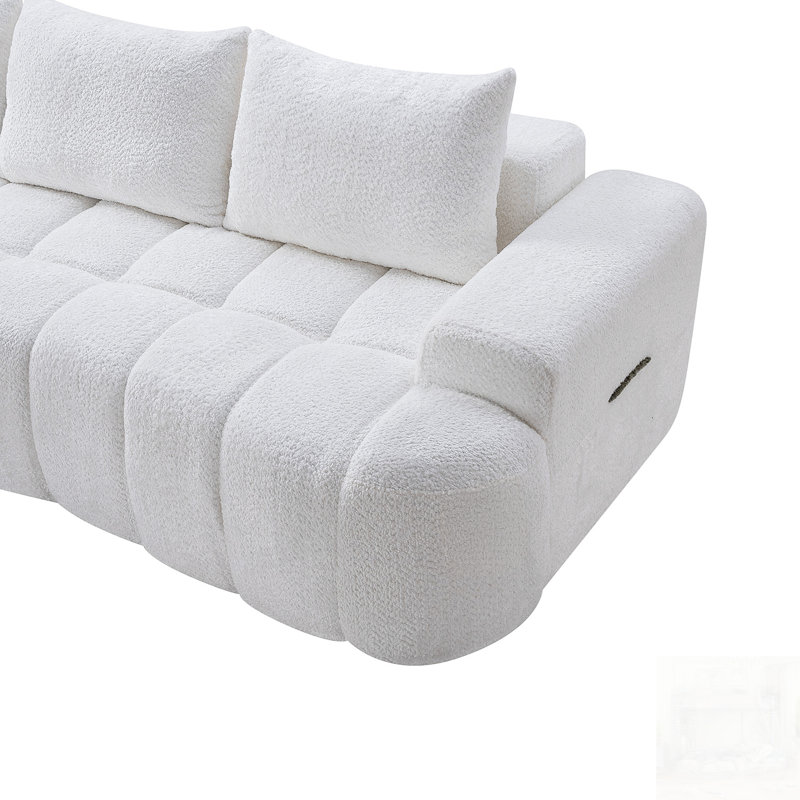 Très grand canapé modulaire incurvé à l'avant, canapé Boucle 3 places en forme de nuage avec mousse à haute résilience, facile à déplacer et à expédier, canapé surdimensionné moderne pour le salon