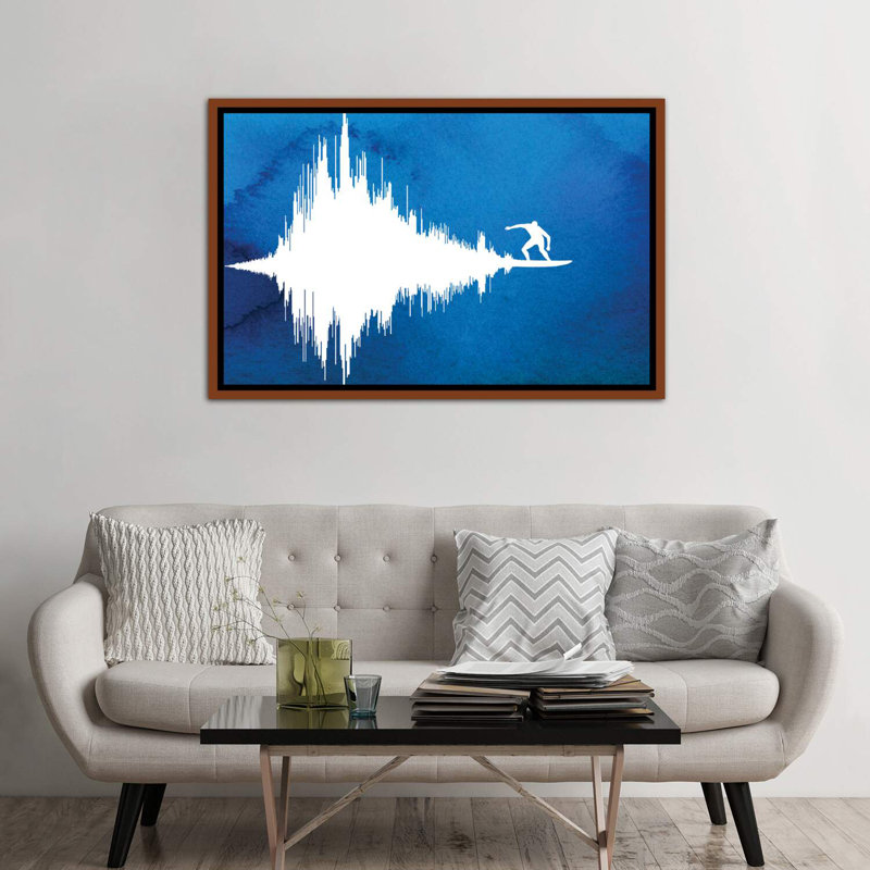 Soundwave par Rob Dobi - impression, H 26 po x l 40 po x 1,5 po, Cadre bois classique