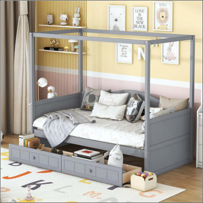 Canopy Day Bed With 2 Drawers