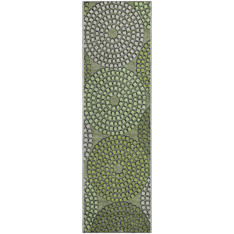 Premium Machine Washable Prisco Olive Rug