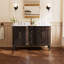 Meuble-lavabo double 54 po avec comptoir en marbre et lavabo en céramique-1140982718