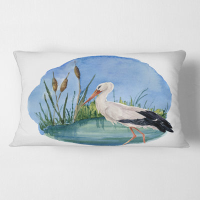 Housse et insert de coussin rectangulaire Stork on the Swamp