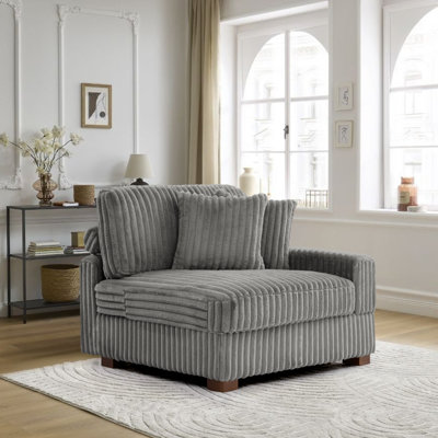Upholstered Side Chair with Footstool
