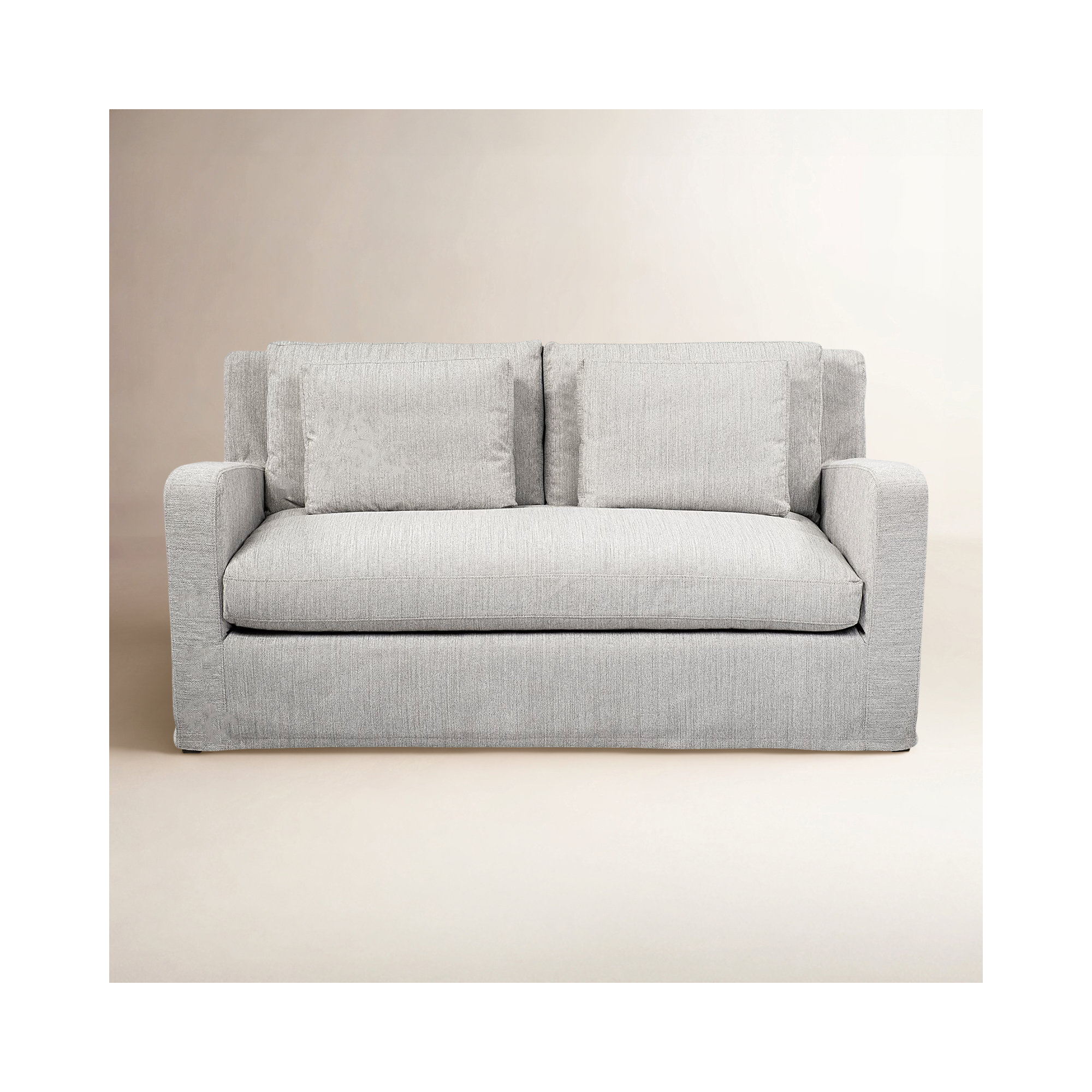 Nessa 69" Slipcovered Loveseat, Frost Gray