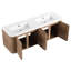 Lavabo de salle de bain mural 60 po en résine blanche, 4 portes à fermeture douce, fabrication en contreplaqué, chêne imitation. Utilisation silencieuse, coins d'armoire arrondis montés en captivité.