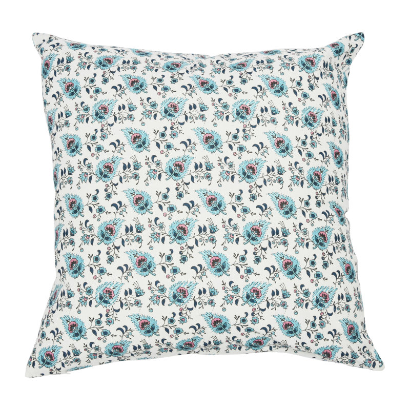 Eldana Floral Cotton Reversible Pillow Cover, Pillow Cover Only - No Insert, Black/Green/White