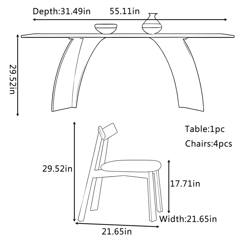Taquez, 29.52"H x 55.11"L x 31.49"W