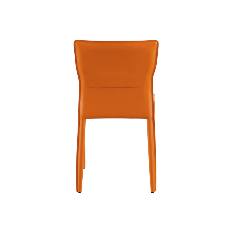 Chaise rembourrée en cuir Angelicia, Orange