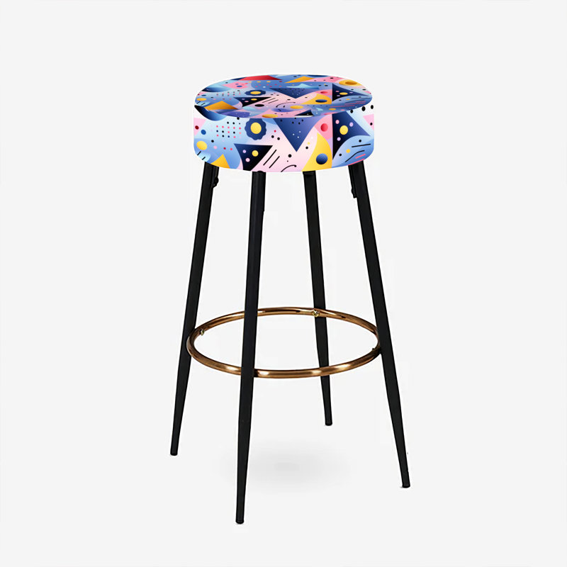 Multicolor Funky Cool Geometric Triangle Pattern - Geometric Bar Stools Set Of 2
