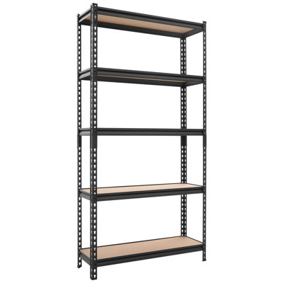 Étagère de rangement réglable à 5 niveaux, capacité de 3 000 lb, étagère de rangement robuste pour garage, étagère utilitaire en métal, pour la salle de bain du sous-sol du garde-manger, l 36,34 po x P 12,17 po x H 71,38 po