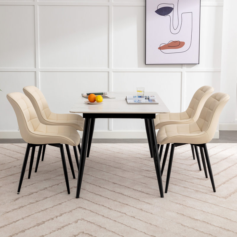 Ensemble de 2 chaises de salle à manger en cuir Seferina, Brun