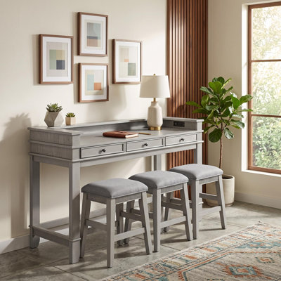 4-Piece Counter Height Dining Table Set with Storage Drawers