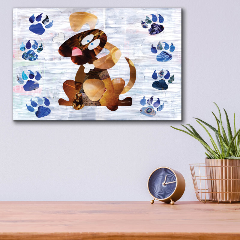 "Chiot" par Artpoptart, H 12 po x l 16 po x P 0,13 po