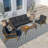 5-Person All-Aluminum Outdoor Conversation Furniture Set Seating Group With Cushions