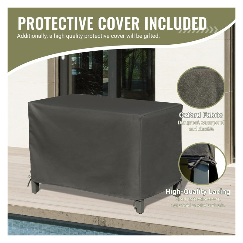Îlot de cuisine extérieur autoportant en aluminium avec rangement, table de préparation pour barbecue grise et chariot de barbecue avec housse de protection pour patio et terrasse