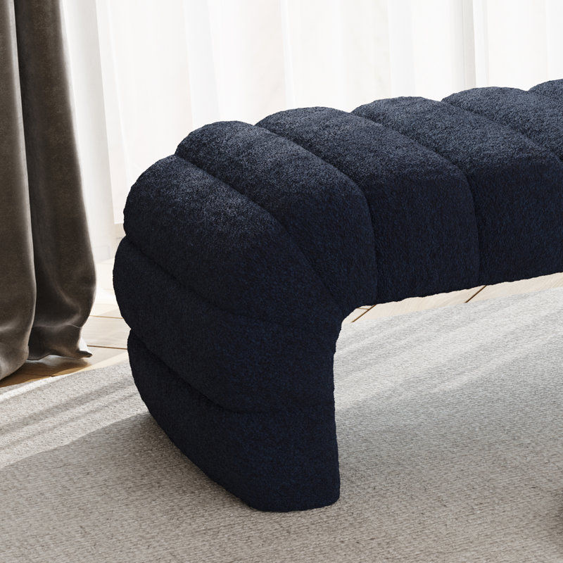 Banc en chenille capitonné Modern, Marine