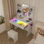 Bureau en bois avec miroir blanc