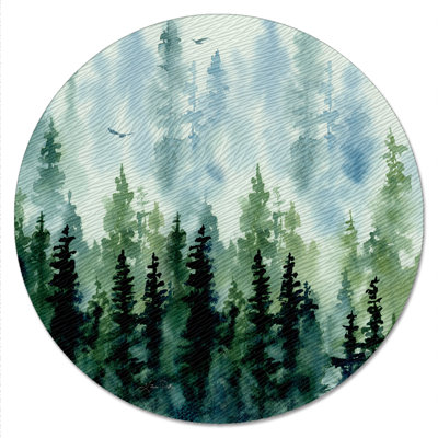 CounterArt Misty Tree Line 13" Tempered Glass Lazy Susan Turntable