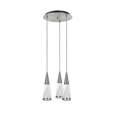 Luminaire suspendu conique à 3 lumières