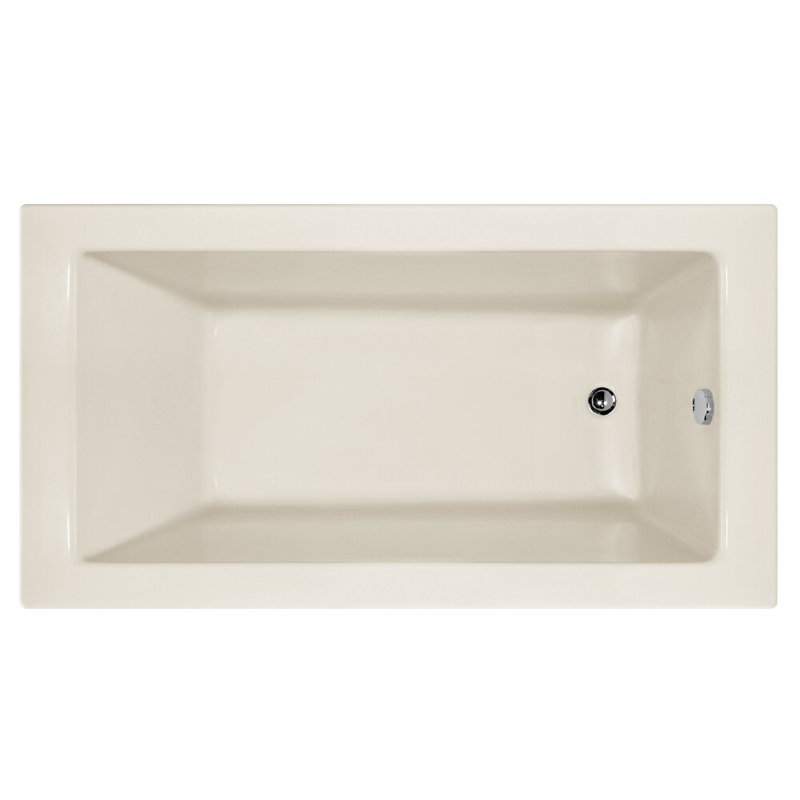 Sydney 72'' L Soaking Bathtub, Biscuit, Matte Black, Right