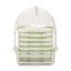  Fauteuil à œufs suspendu avec coussin, design élégant en osier, balancelle Duraable pour patio, porche et intérieur, métal blanc, coussin à rayures vertes