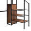 Lit mezzanine simple en métal avec bureau et grille en métal - Aucun sommier requis, robuste et peu encombrant-365985300-365985301