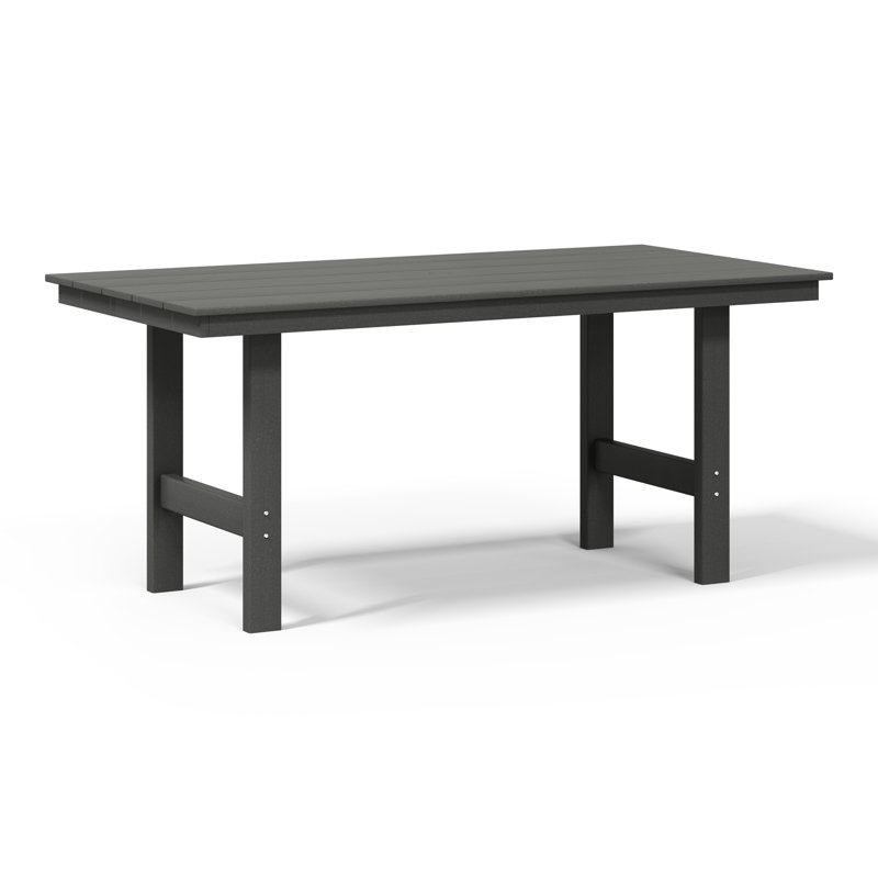 34x66 Rectangular Patio Dining Table, Dark Gray