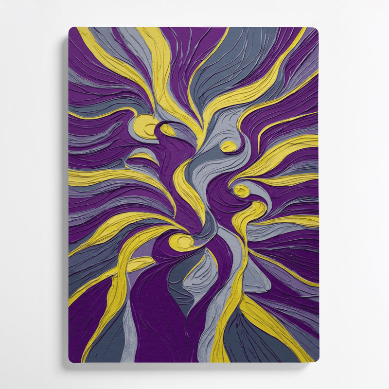 Abstract Figurative 77 Purple Metal Wall Art, 8" H x 10" W