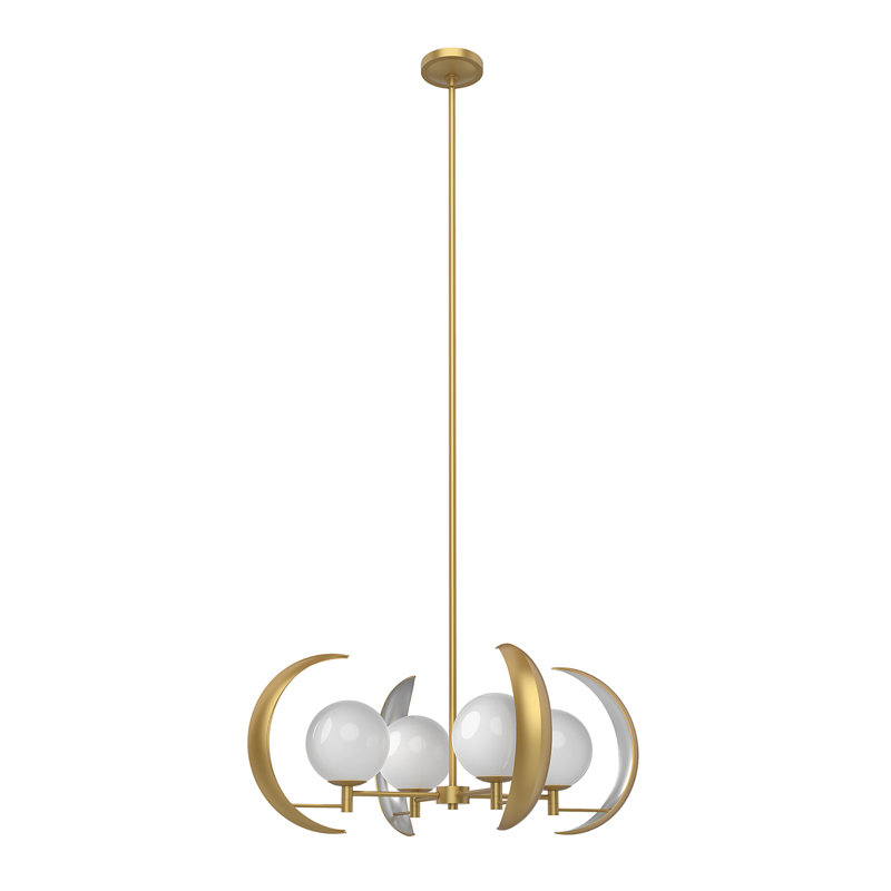 Celeste 4 - Light Chandelier, Vintage Brass