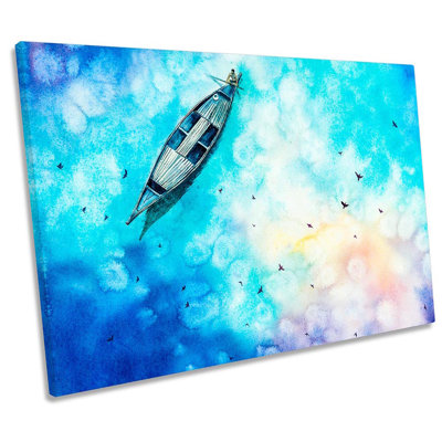 Fishing Boat Seascape - Wrapped Canvas Painting
