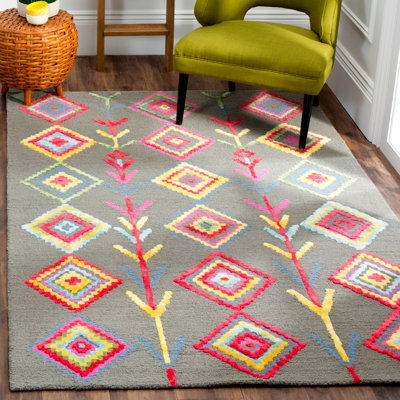 Derose Hand Tufted Wool Geometric Rug
