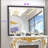 Rectangular Black Matte Metal Frame Vanity Mirror with Beveled Floating Mirror Bathroom-112506796