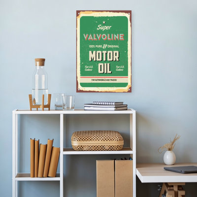Vintage Motor Oil Sign Retro Vintage Wall Art Print